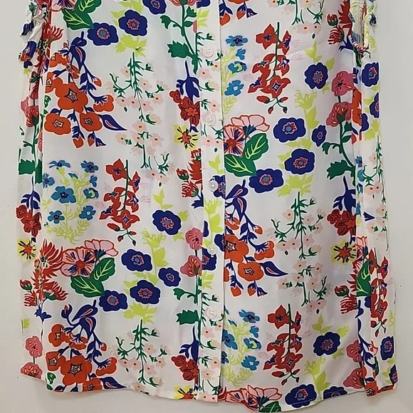 Boden Flame Scarlet Diamond Terrace Alicia Red and Pink Floral Blouse Size 8 - Picture 4 of 16